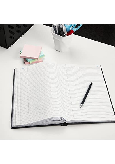 886673 Blue Marbled Hardcover Record Book, 11-3/4 X 7-1/4