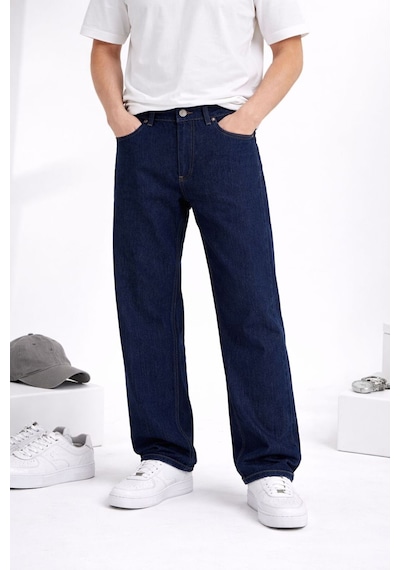 Erkek Lacivert Bol Kalıp Baggy Pantolon Lacivert