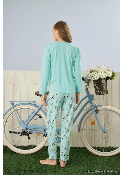 Pijamoni Polyviskon Uzun Kollu A. Yeşil Pijama Takımı - 7300 Açık Yeşil Pijamoni Polyviskon Uzun Kollu A. Yeşil Pijama Takımı - 7300 Açık Yeşil
