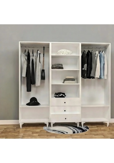 6 Kapılı Country Gardırop Mdf Antrasit 6 Kapılı Country Gardırop Mdf Antrasit