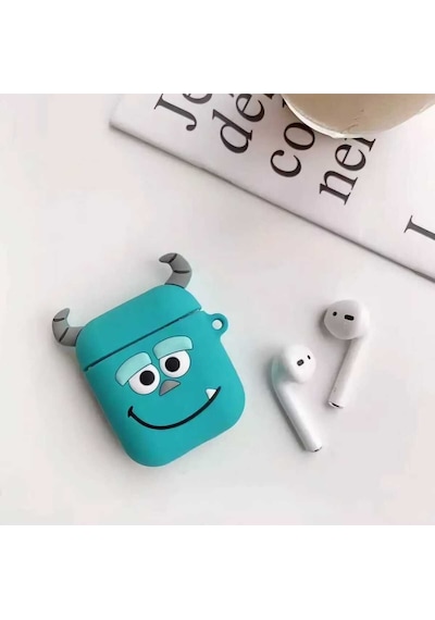 Apple Uyumlu iPhone 1/2. Nesil  Koruyucu Bluetooth Kulaklık Kılıfı Figürlü Şirin Airpods 1/2. Nesil