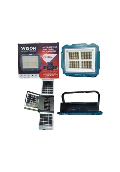 Wıson Ws-5585 Çok Fonksiyonlu 3 Solar Panelli 400w Spot Aydınlatma 1 Adet