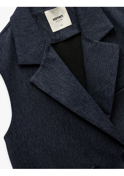 Koton Kruvaze Yaka Kolsuz Crop Blazer Yelek Lacivert Çizgili 6wak20036uw Lacivert Çizgili Koton Kruvaze Yaka Kolsuz Crop Blazer Yelek Lacivert Çizgili 6wak20036uw Lacivert Çizgili