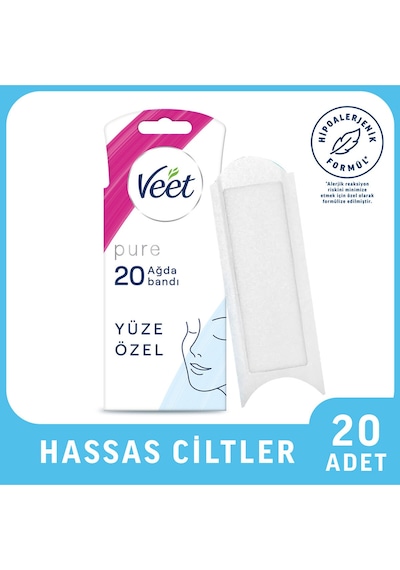 3 Adet Veet Yüz Ağda Bandı 20'li Pure