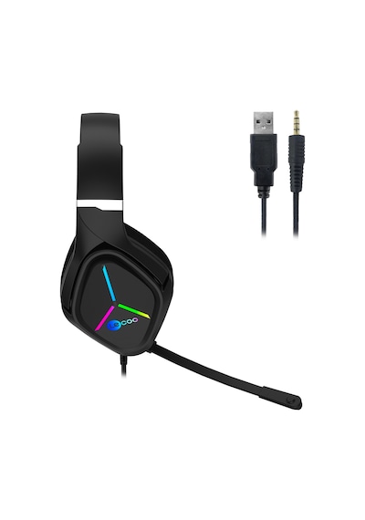 Lecoo HT406 3.5mm Jack + USB Kablolu RGB Kulak Üstü Gaming Kulaklık