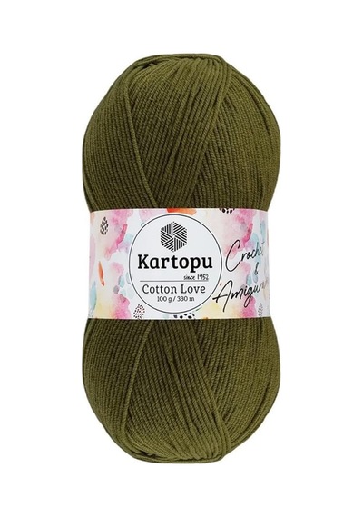 Kartopu Cotton Love El Örgü Amigurumi İpi Yünü 100 Gr K409 Haki Diğer