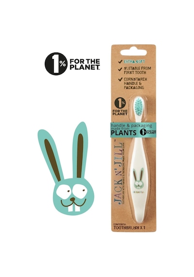Jack And Jill Kids Doğal Diş Fırçası - Bunny&koala Florürsüz Ve Bpa İçermez 0-3 Yaş İçin