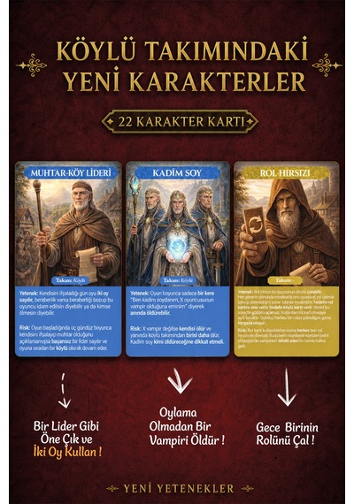 Vampir Köylü Avcı Kutu Oyunu Kart Oyunları Aile Ve Arkadaş Hediye Oyun Parti Oyunu Rol Yapma Eğlence