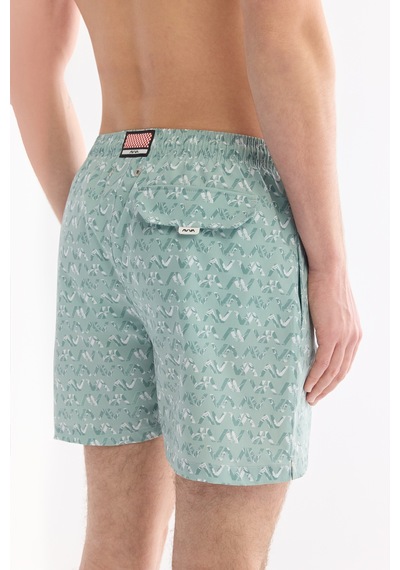 Avva Erkek Mint Yeşil Hızlı Kuruyan Baskılı Çantalı Relaxed Fit Deniz Şortu A61y3812 Mint Yeşili