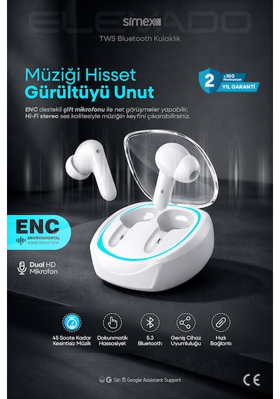 Simex Elevado Bluetooth 5.3 Kulak İçi Kulaklık