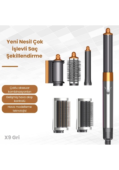 Jhy Hair Styler X9 Saç Şekillendirme Seti Gri