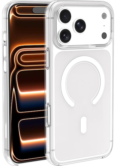 Apple Uyumlu iPhone 17 Pro Max Kılıf Mkst Wireless Şarj Özellikli Şeffaf Kapak - Şeffaf Şeffaf