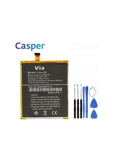 Senalstore Casper Via V8 Uyumlu Pil Batarya Ve Tamir Seti