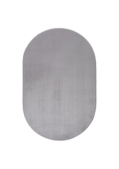 Vl Oval Comfort Overloklu Peluş Yolluk Açık Gri Oval Gri Saçaksız