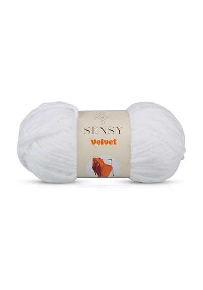 Sensy Premium Velvet Kadife Ip El Örgü Ipi Battaniye Ipi Kazak Ipi Bebek Battaniyesi Ipi Beyaz