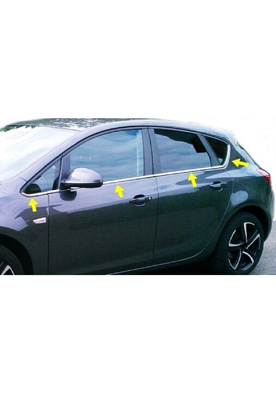 Ebal Otomotiv Opel Astra J HB Krom Cam Çıtası 8 Parça 2010 Üzeri P.Çelik