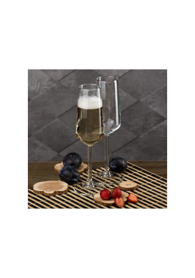 Allegra Glass Champagne Stemware 6 Pcsset Beyaz