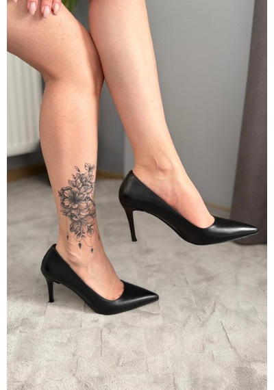 Preshley Kadın Adel Siyah Cilt İnce Topuklu Stiletto Siyah