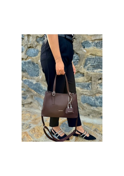 Just Polo Kadın Yeni Sezon Yumuşak Deri Ayarlanabilir Askılı Şık El Ve Omuz Çantası Shoulder Bag Kahverengi 02462174
