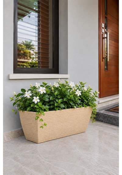 Bostann Dekoratif Saksı - Kalına 190 - 60l - Bej