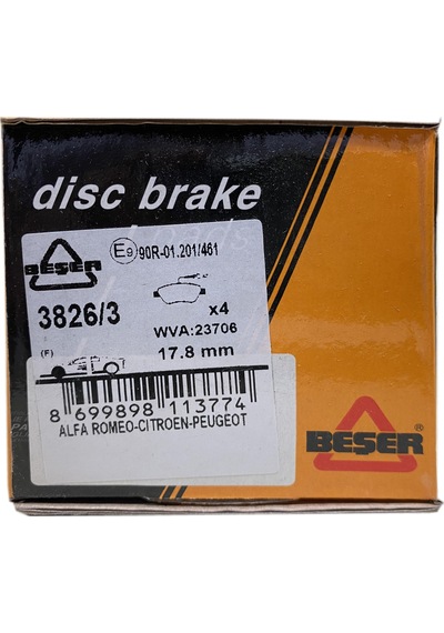 Beşer 3826/3 Ön Fren Balatası Fiat Fiorino -Doblo - Linea 1.3 Mjt