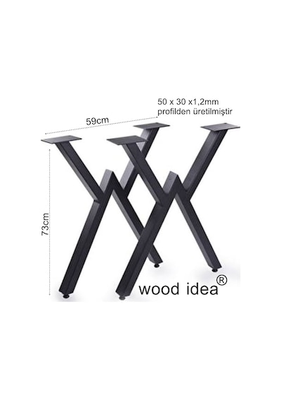 Wood İdea Masif Ahşap Masası-yemek Ve Çalışma Masası 2 Adet 73 Cm