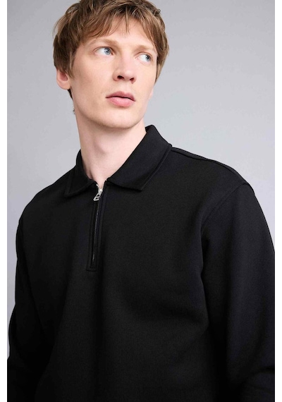 Defacto Kalın Kumaş Sweatshirt H1833ax26spbk81 Siyah-bk81
