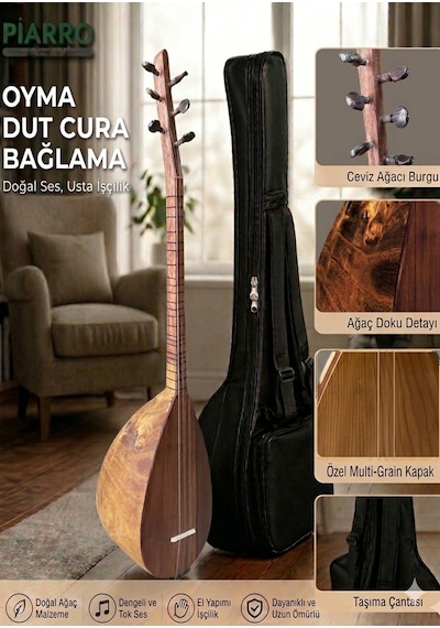 Oyma Dut Ağacı Cura Bağlama Kanada Kapak