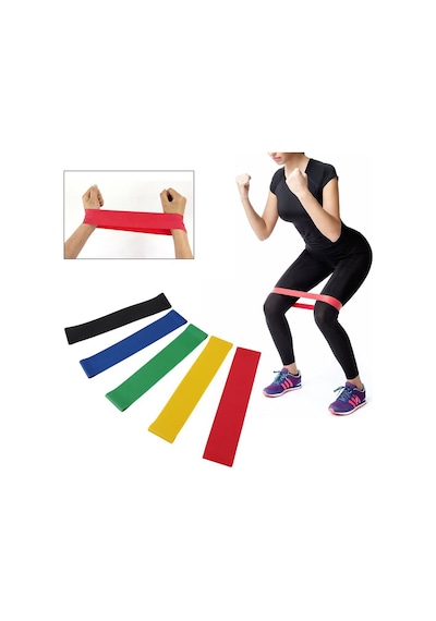 Spor Outdoor Tpe Elastik Pilates Direnç Bantları 5 Adet