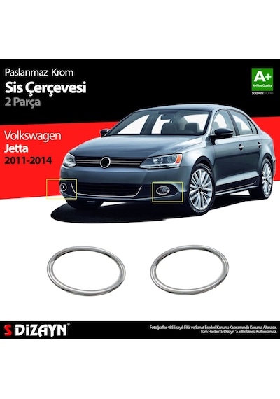 S-Dizayn  Volkswagen Jetta Krom Sis Farı Çerçevesi 2 Prç 2011-2014