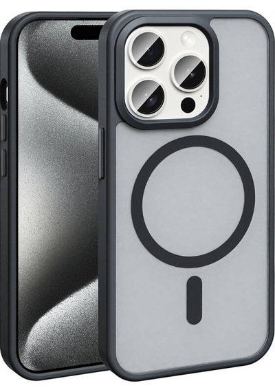 Teleplus Apple Uyumlu iPhone 15 Pro Kılıf M-safe Şarj Özellikli Mat Arka Yüzey Sio Kapak