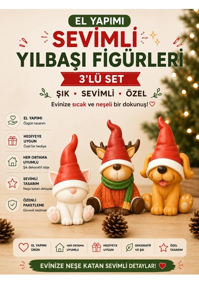 Sevimli Noel Hayvanları 5 CM