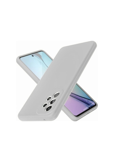 Samsung Galaxy A72 Uyumlu Silikon Kılıf - Pastel Renk Tonu Kamera Korumalı Esnek Kapak - Gri