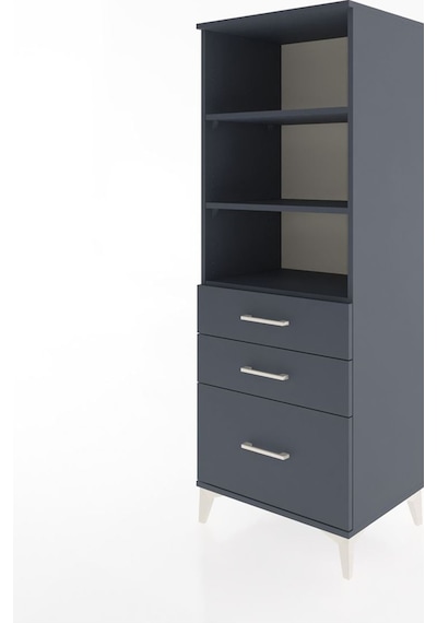 Hyperion Dolap 3 Raflı 3 Çekmeceli 60x44x163 Antrasit-antrasit Antrasit