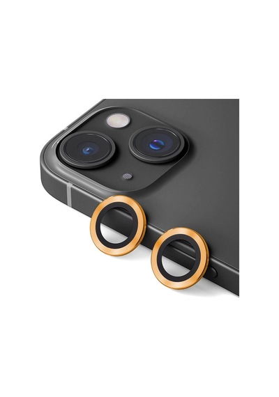 Apple iPhone Uyumlu 14 Zore Cl-12 Premium Safir Parmak İzi Bırakmayan Anti-reflective Kamera Lens Koruyucu Turuncu