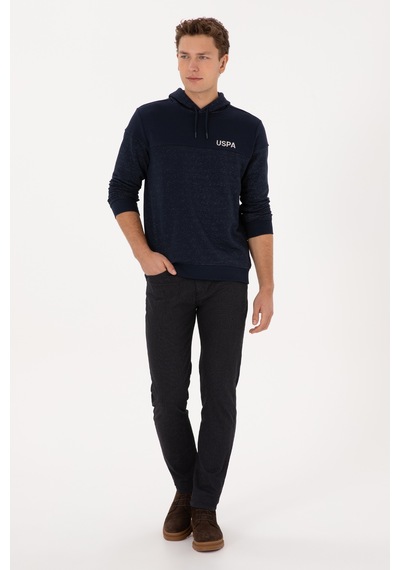 U.S. Polo Assn. Erkek Regular Fit Kapüşonlu Lacivert Sweatshirt 50316349-VR033