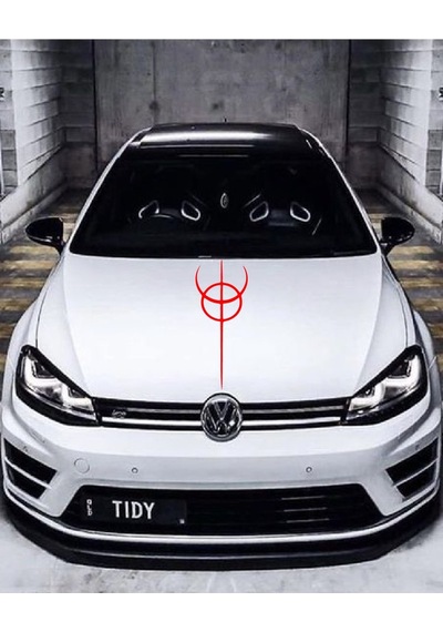 Oto Kaput Şerit Sticker Dönence Daire Tasarım Kırmızı 20 60 Cm