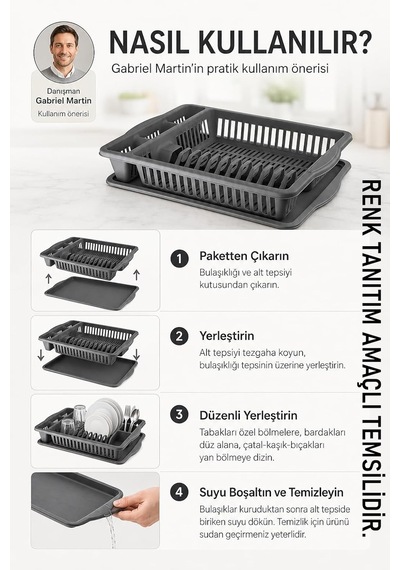 Transformacion Beyaz Alessi Maxi Boy Tezgah Üstü Tabaklık Bulaşık Kurutmalık Ve Mutfak Organizeri 714493 Diğer