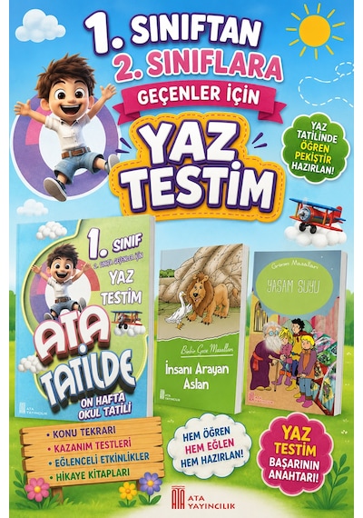 1. Sınıftan 2.sınıflara Geçenler İçin Yaz Testim 2 Adet Hikaye Kitabı Hediyeli