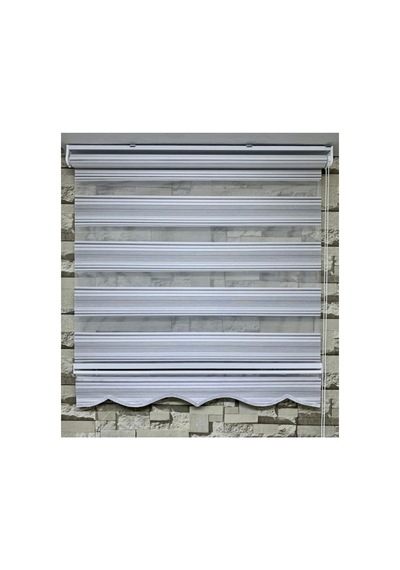 Gümüş Grisi Sim Detaylı Pliseli Zebra Stor Perde Gümüş Grisi - 97251496 Gümüş Grisi