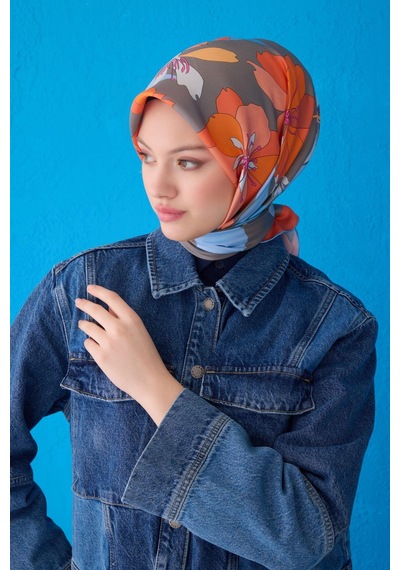 Belli %100 Twill İpek Eşarp 4100d 50 Azur