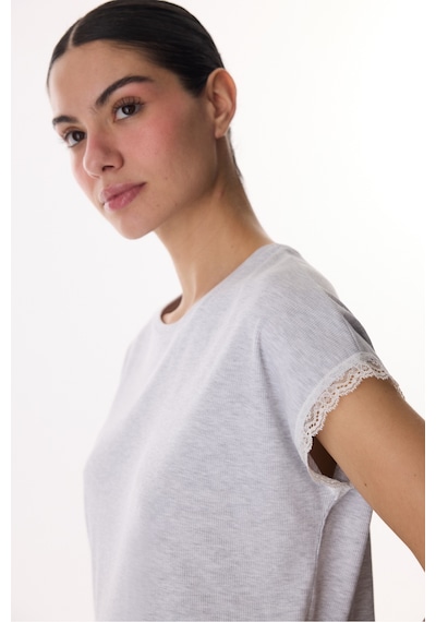 Penti Açık Gri Grey Kapri Pijama Takımı