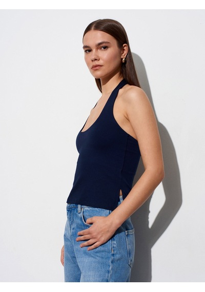 Dilvin 32726 Halter Yaka Top-k.lacivert
