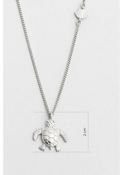 So Chic Little Caretta 18 Ayar Beyaz Altın Kaplama 45 Cm Gümüş Kolye Rodyum