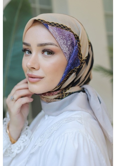 Bestenur Jayla Desenli Soft Eşarp 1010 - Taş