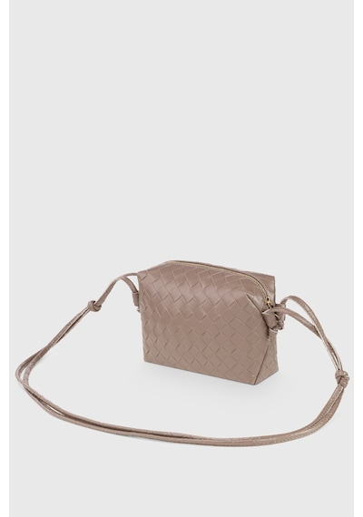 Housebags Vizon Örgü Detaylı Çapraz Askılı Çanta 260 Vizon