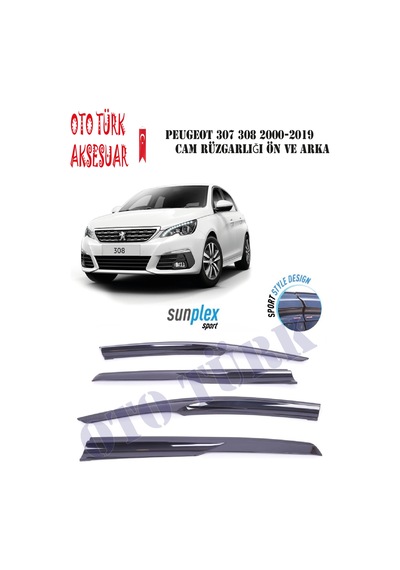 Peugeot 307 Peugeot 308 2000 Ve Üstü Mugen Cam Rüzgarlığı Ön-Arka