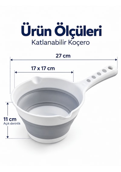 Beylini Beylini Katlanabilir Akordeon Koçero Çamaşır Sebze Bebek Yıkama Kamp Katlanır Maşraba Beyaz