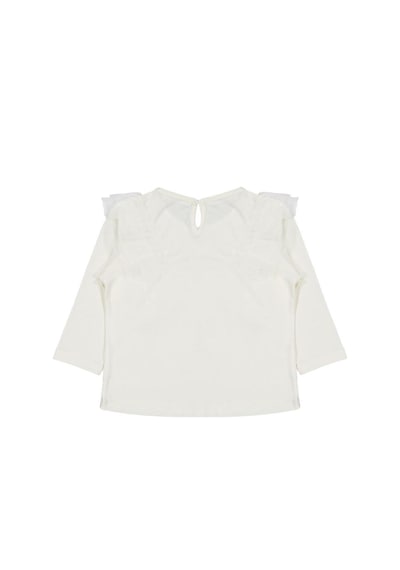 Civil Girls Tül Fırfırlı 2-5 Yaş Sweatshirt Ekru
