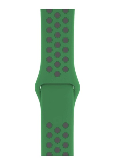 Apple Uyumlu  Watch 38 40 Mm Silikon Kayış Koyu Yeşil / Gri